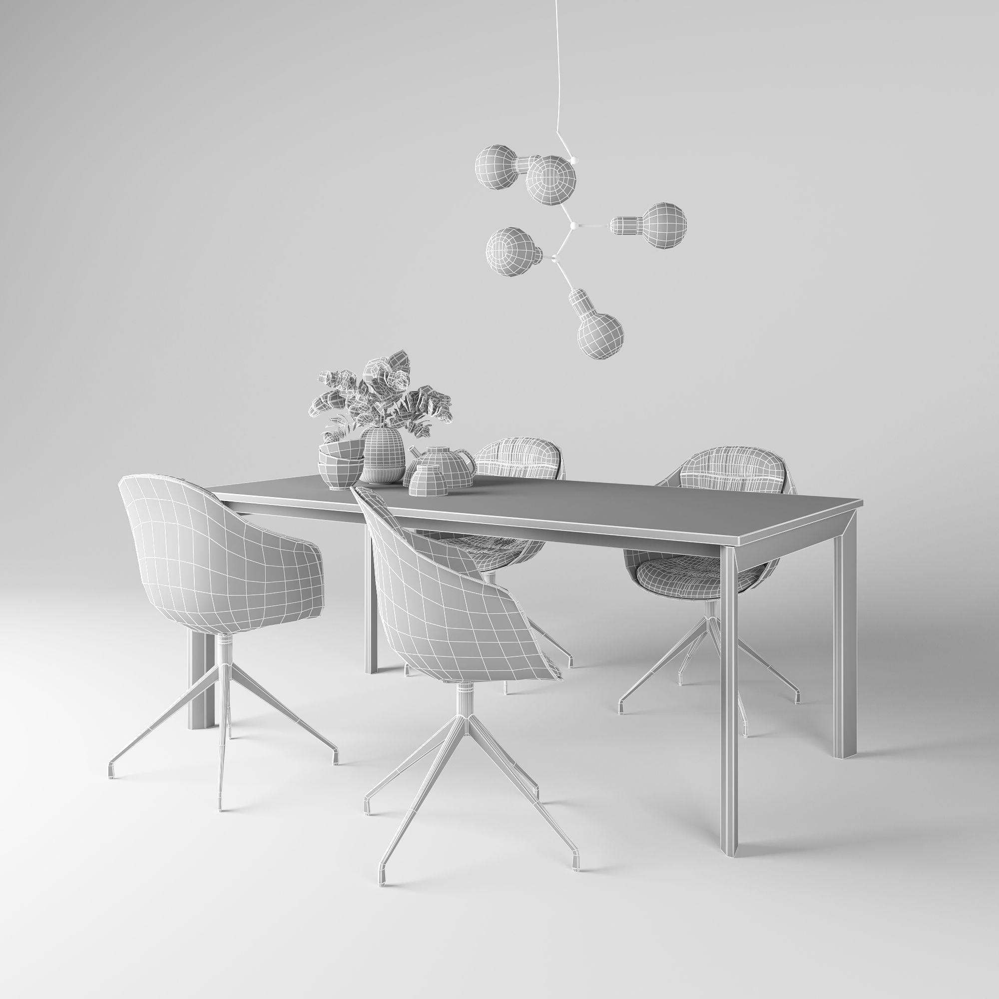 BoConcept Dining Set 3D model_2
