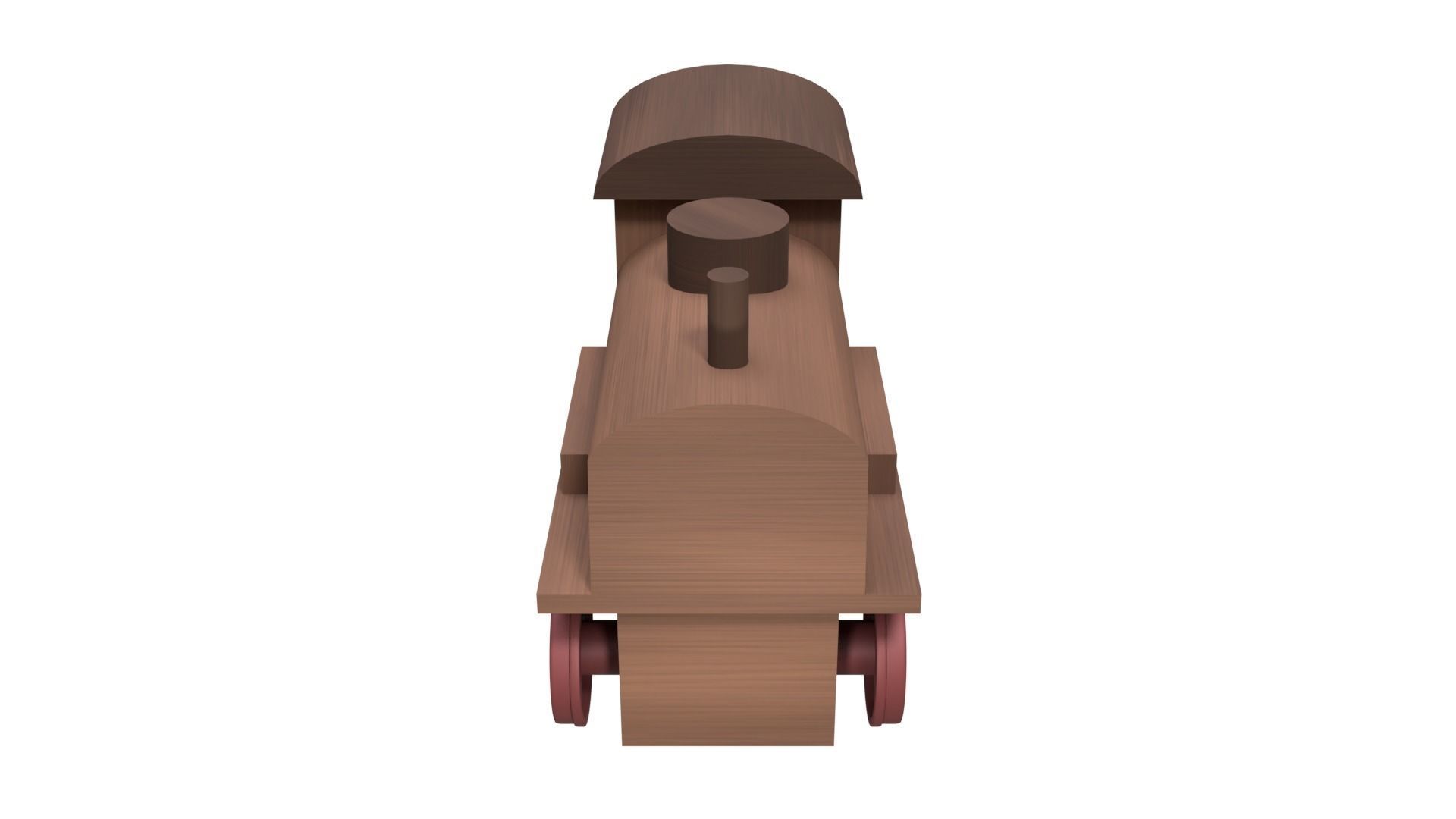 Low Poly Wooden Toy Train Low-poly 3D model_5