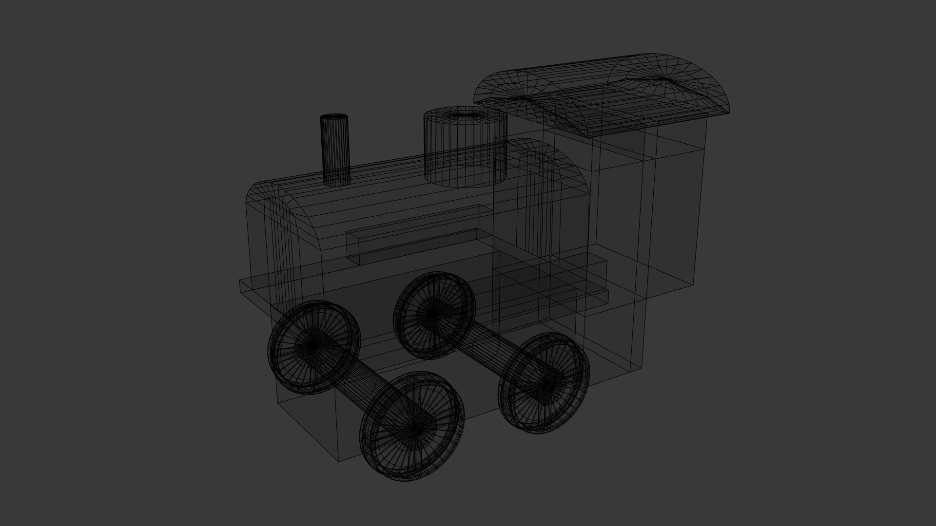 Low Poly Wooden Toy Train Low-poly 3D model_16