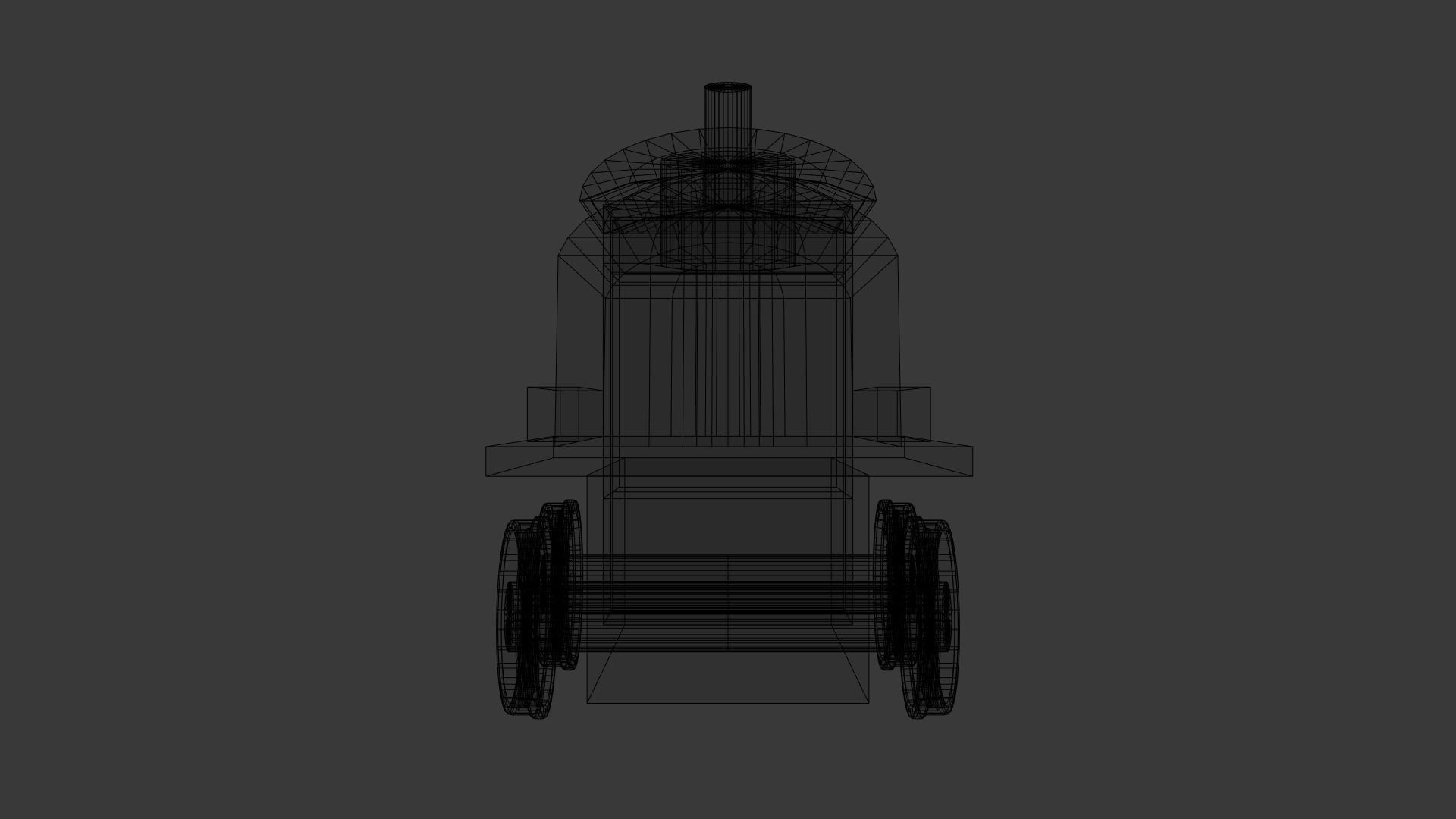 Low Poly Wooden Toy Train Low-poly 3D model_20