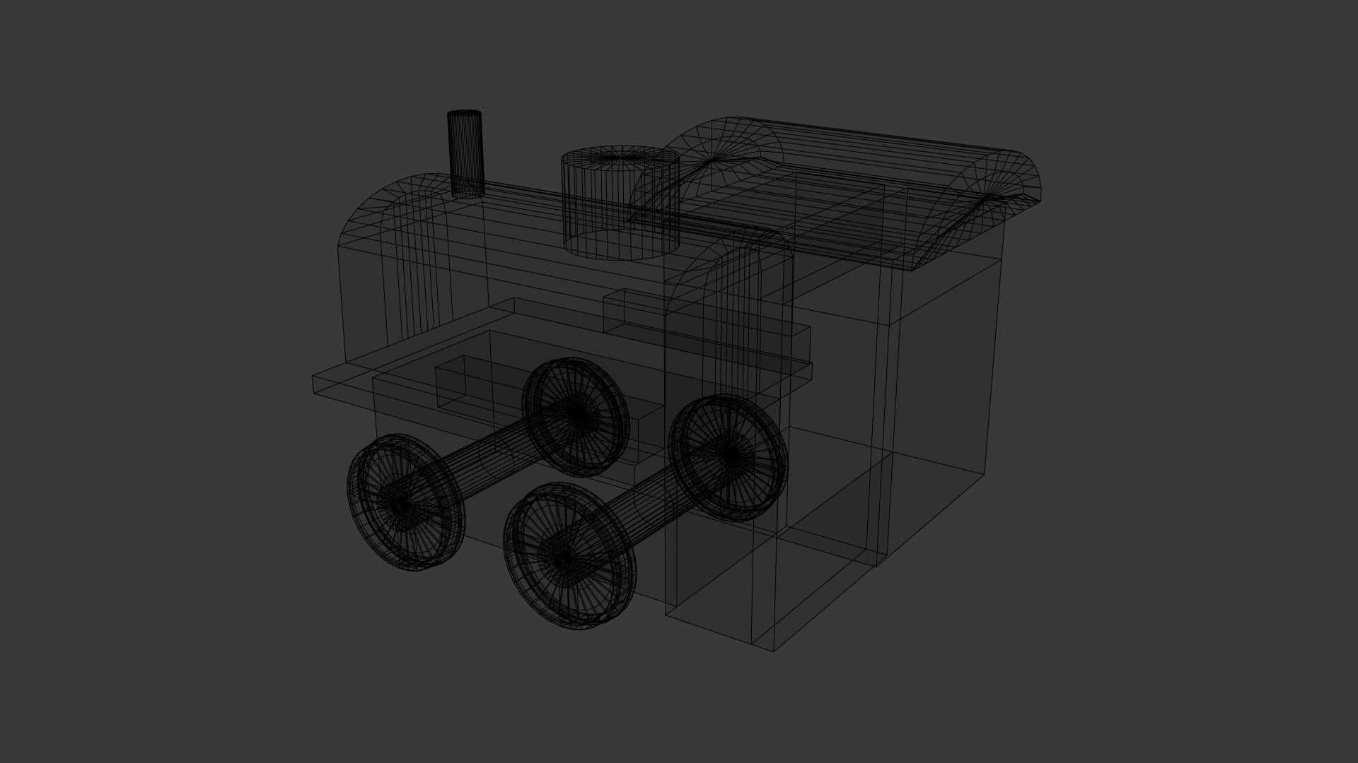 Low Poly Wooden Toy Train Low-poly 3D model_14