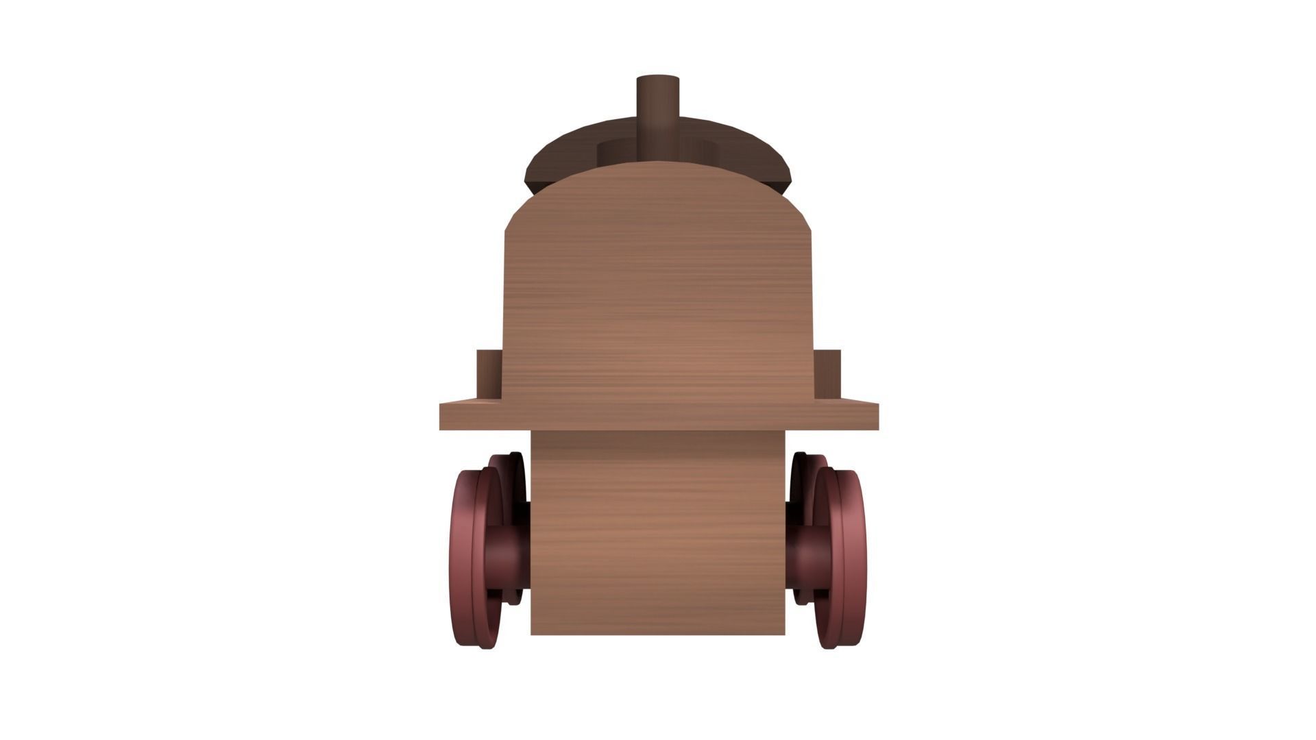 Low Poly Wooden Toy Train Low-poly 3D model_6