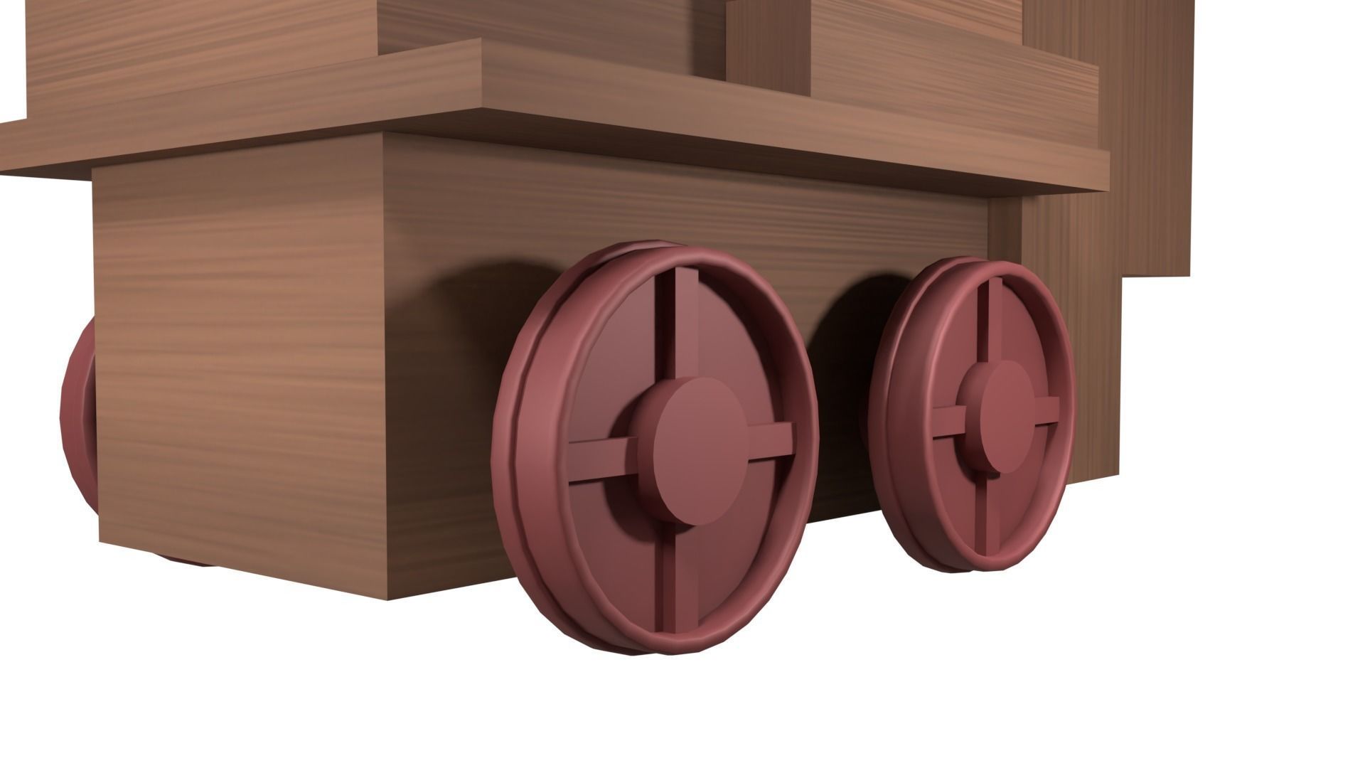 Low Poly Wooden Toy Train Low-poly 3D model_7