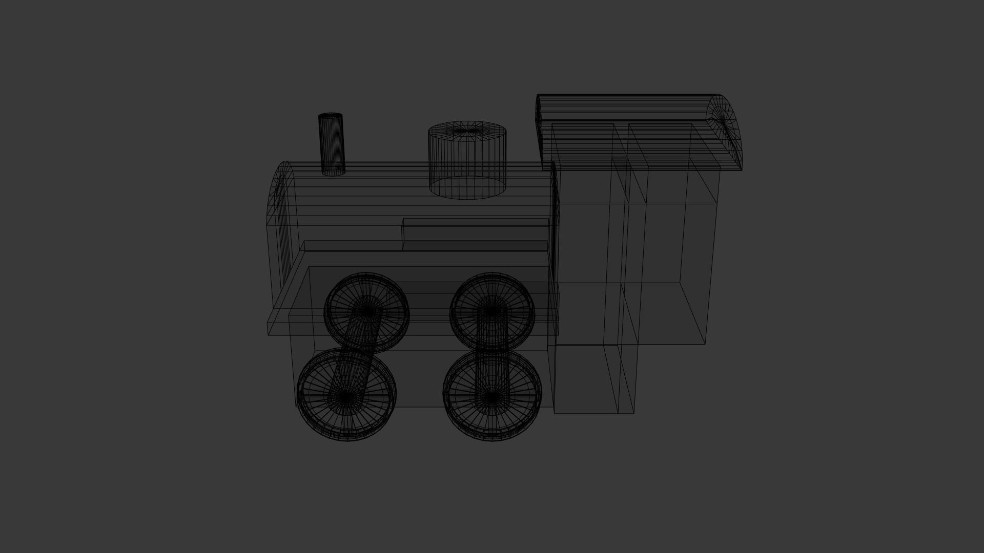 Low Poly Wooden Toy Train Low-poly 3D model_15