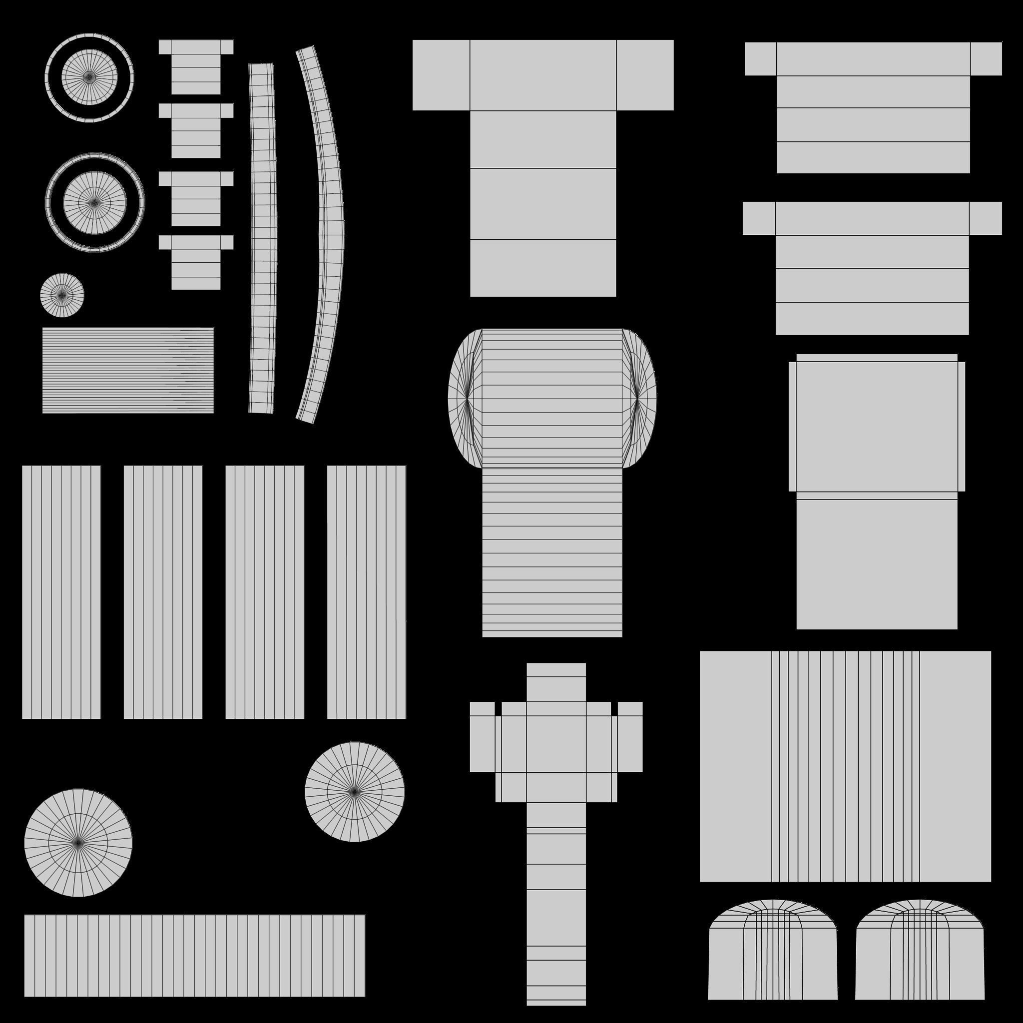 Low Poly Wooden Toy Train Low-poly 3D model_23