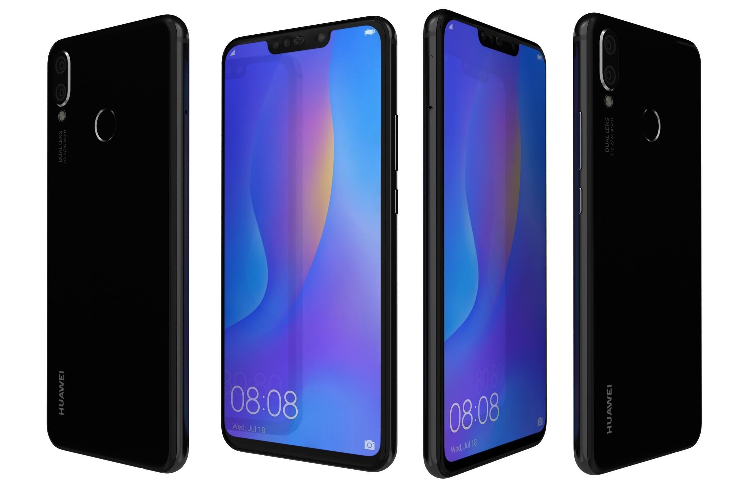 Huawei Nova 3i Black 3D model_1