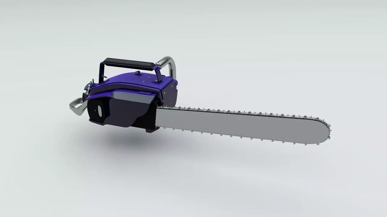 Chainsaw Motor Machine Low-poly 3D model