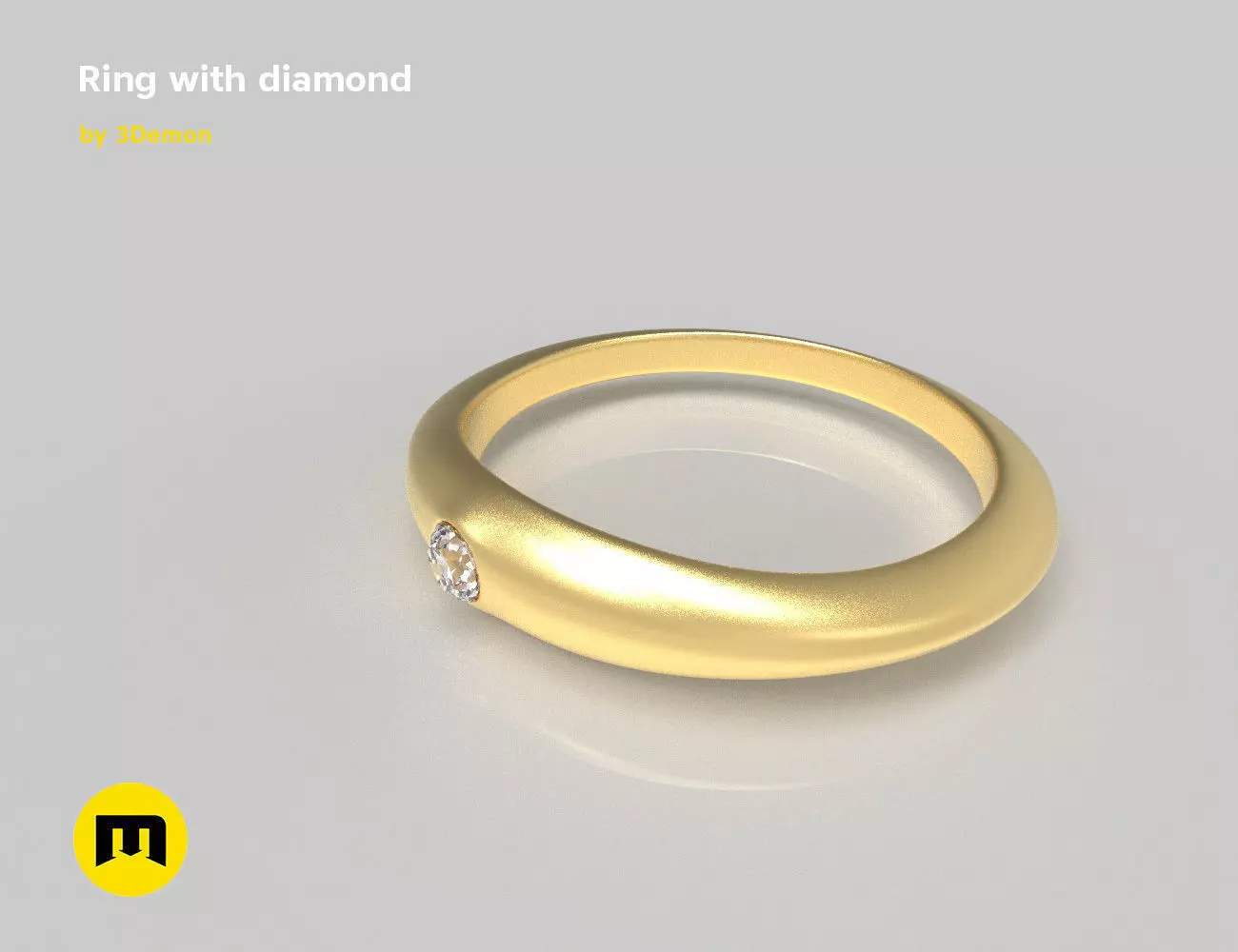 Ring stone 3D print model_0