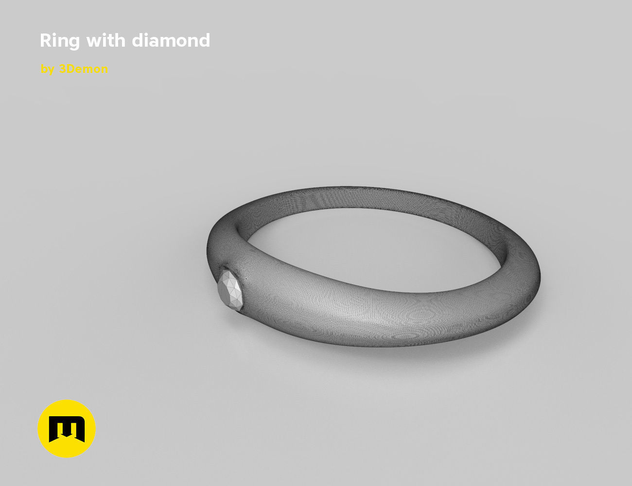 Ring stone 3D print model_3