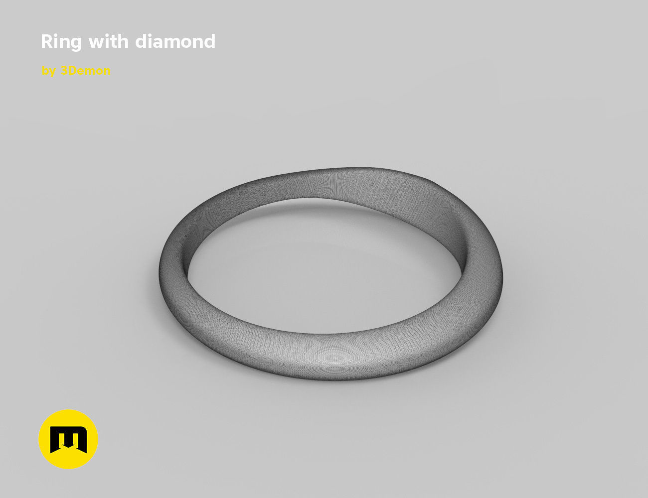 Ring stone 3D print model_4
