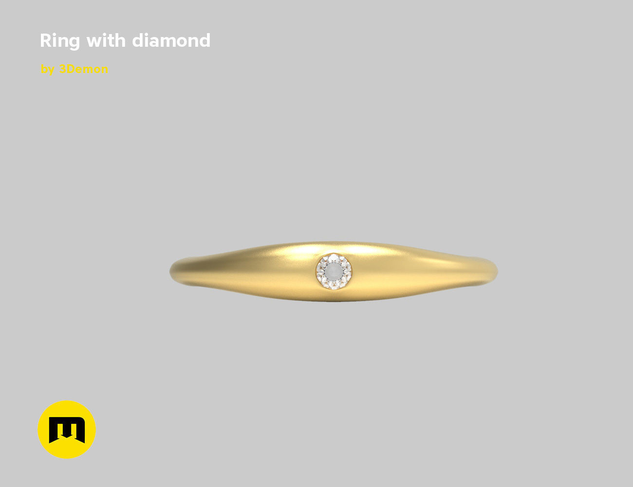 Ring stone 3D print model_2