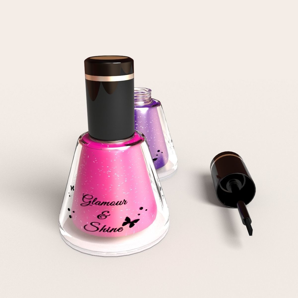 Glossy Nail Polish 3D model_3