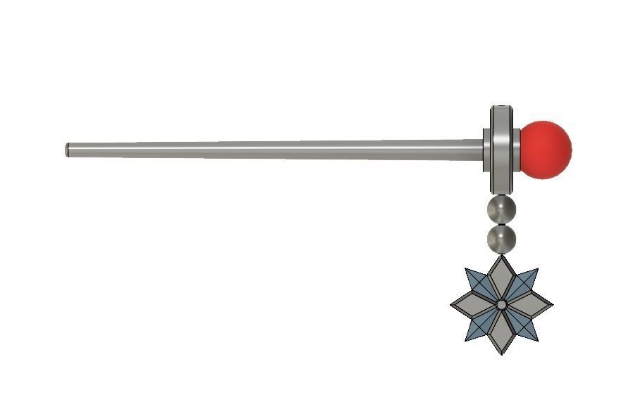 Meis Hair Pin 3D print model_1