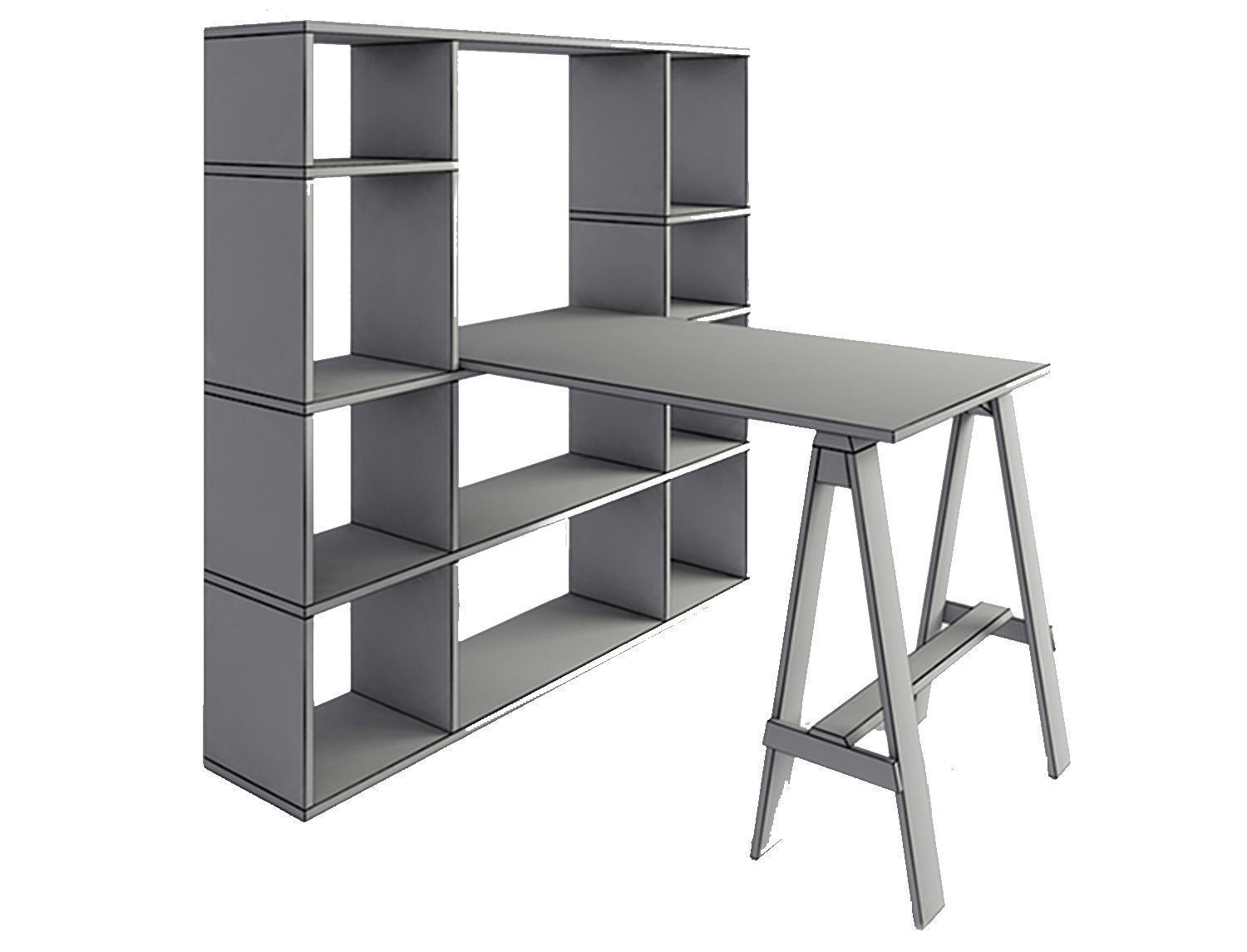 Sideboard Wood furniture model Low-poly 3D model_3