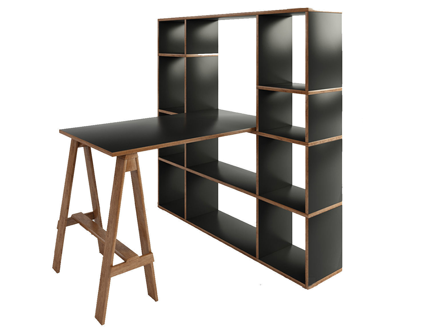 Sideboard Wood furniture model Low-poly 3D model_1