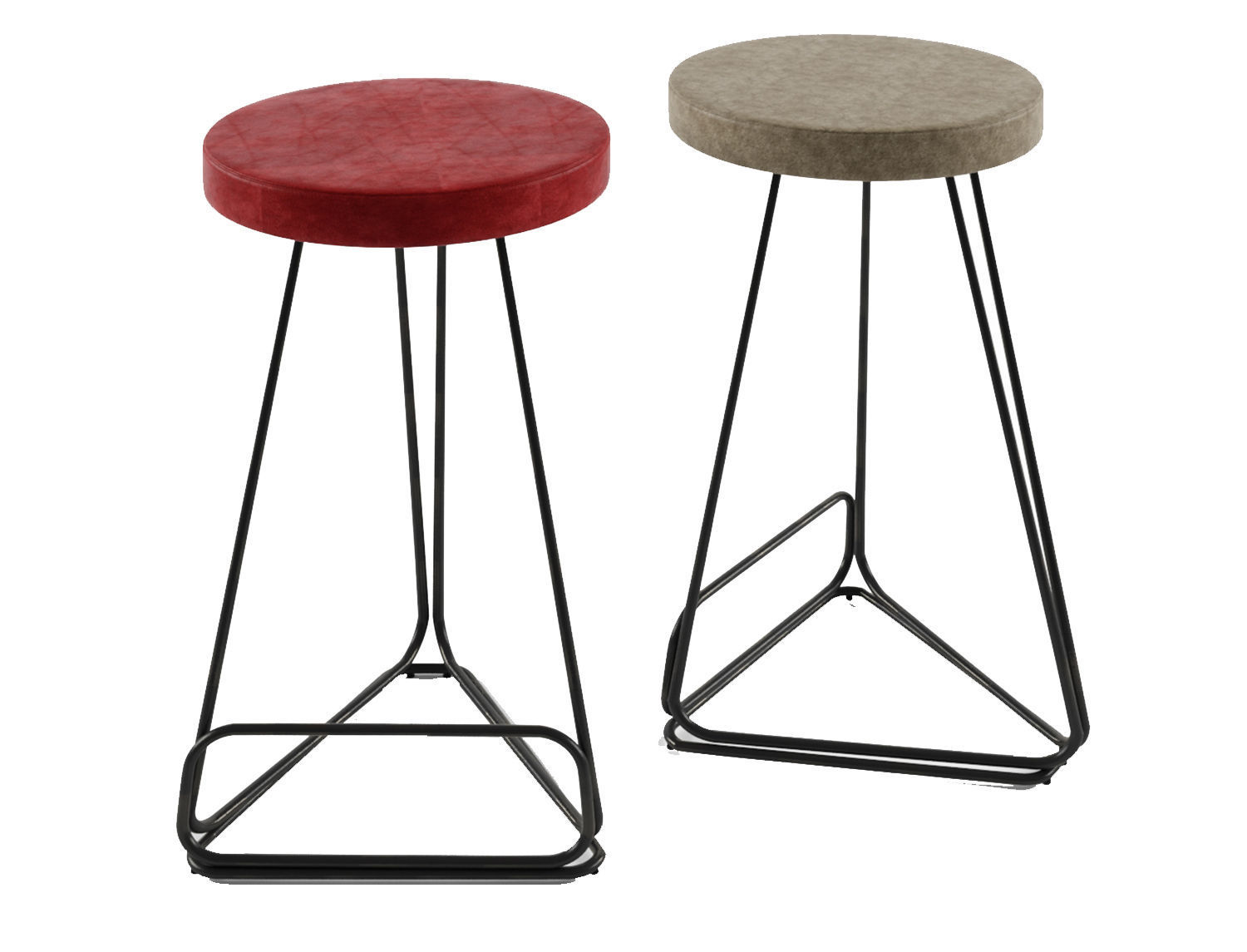 Delta Counter Stool Low-poly 3D model_2