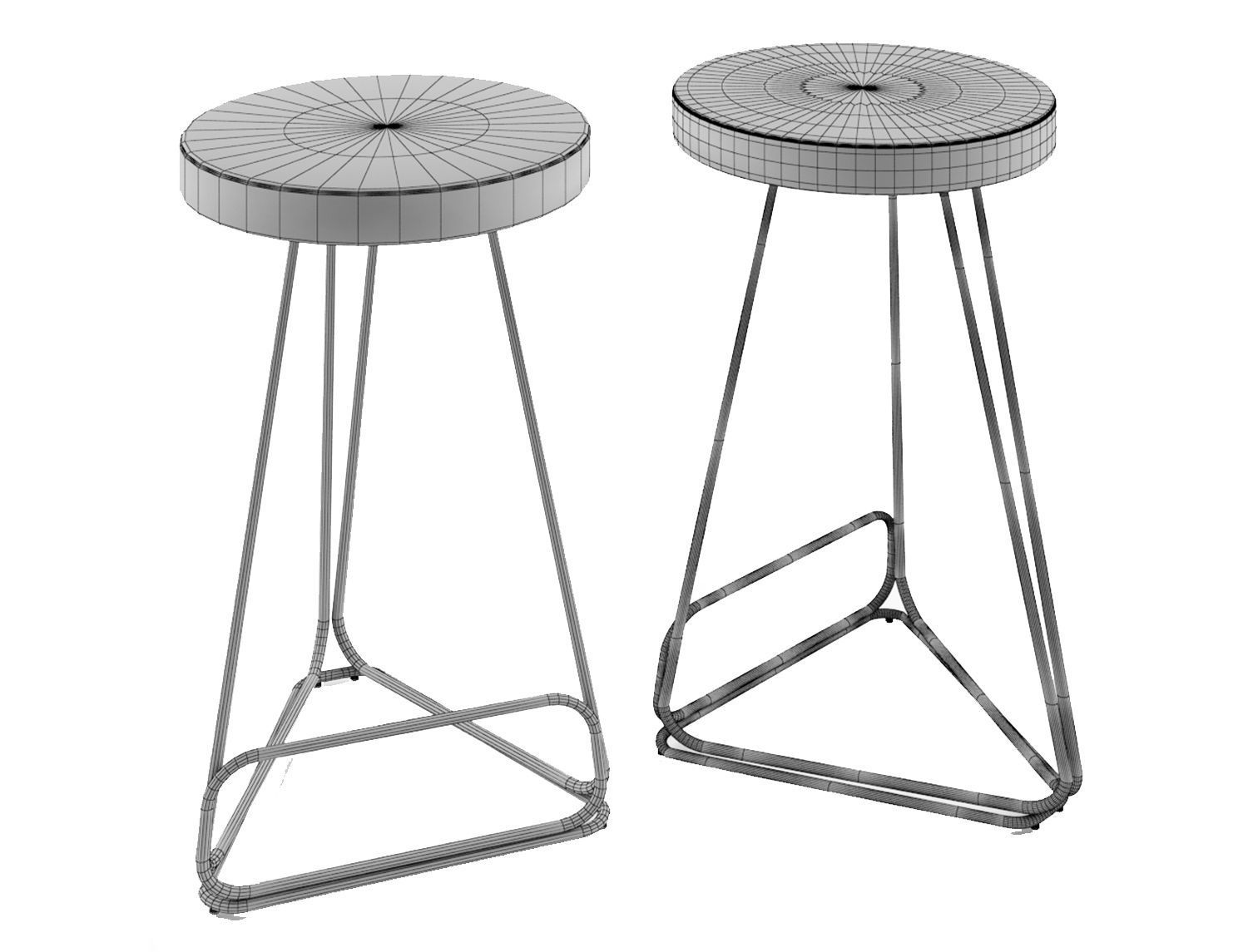 Delta Counter Stool Low-poly 3D model_4