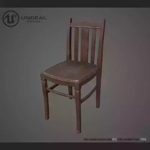 Chair Wooden Low-poly 3D model