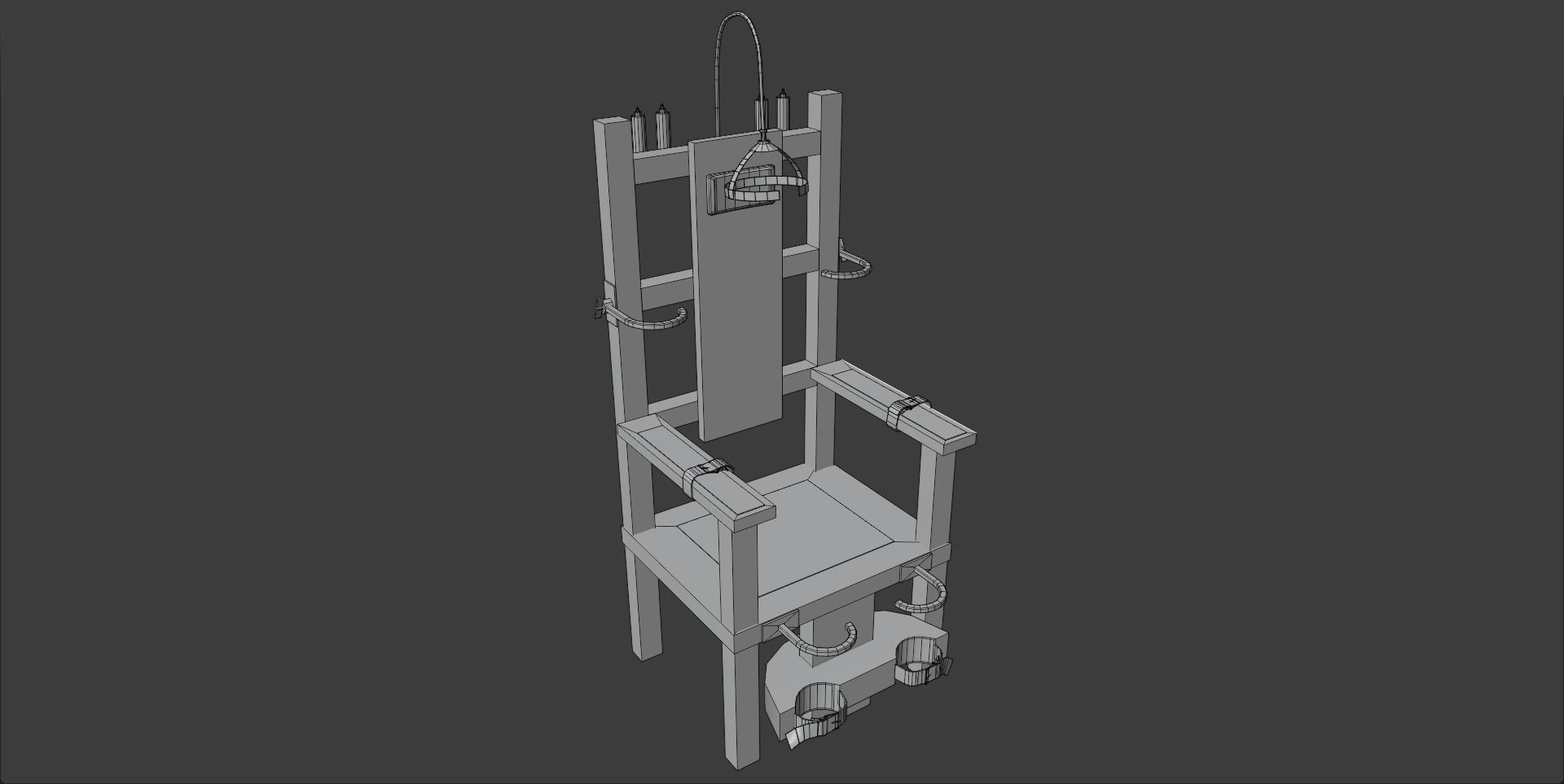 Electric Chair Low-poly 3D model_6