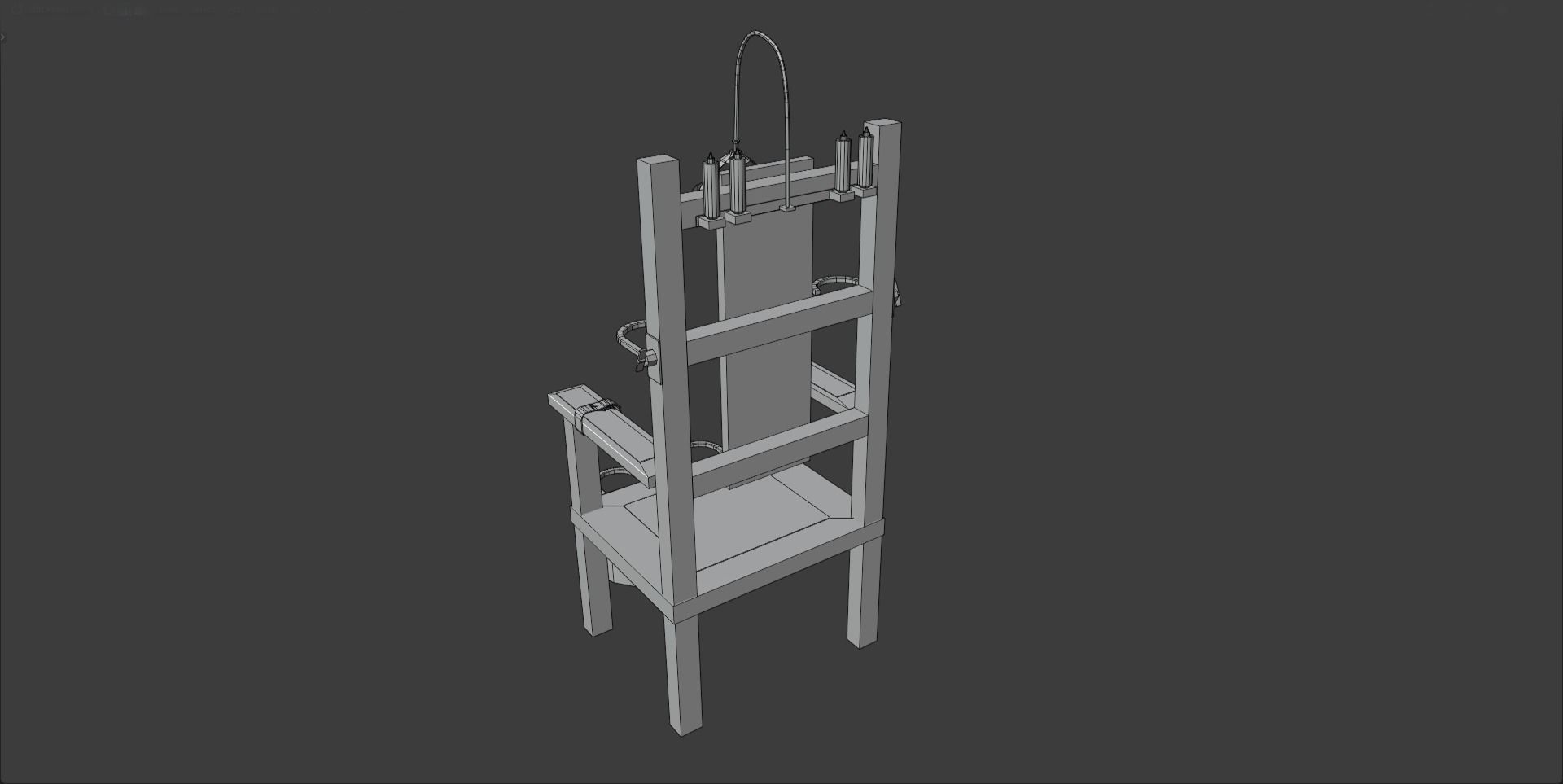 Electric Chair Low-poly 3D model_7