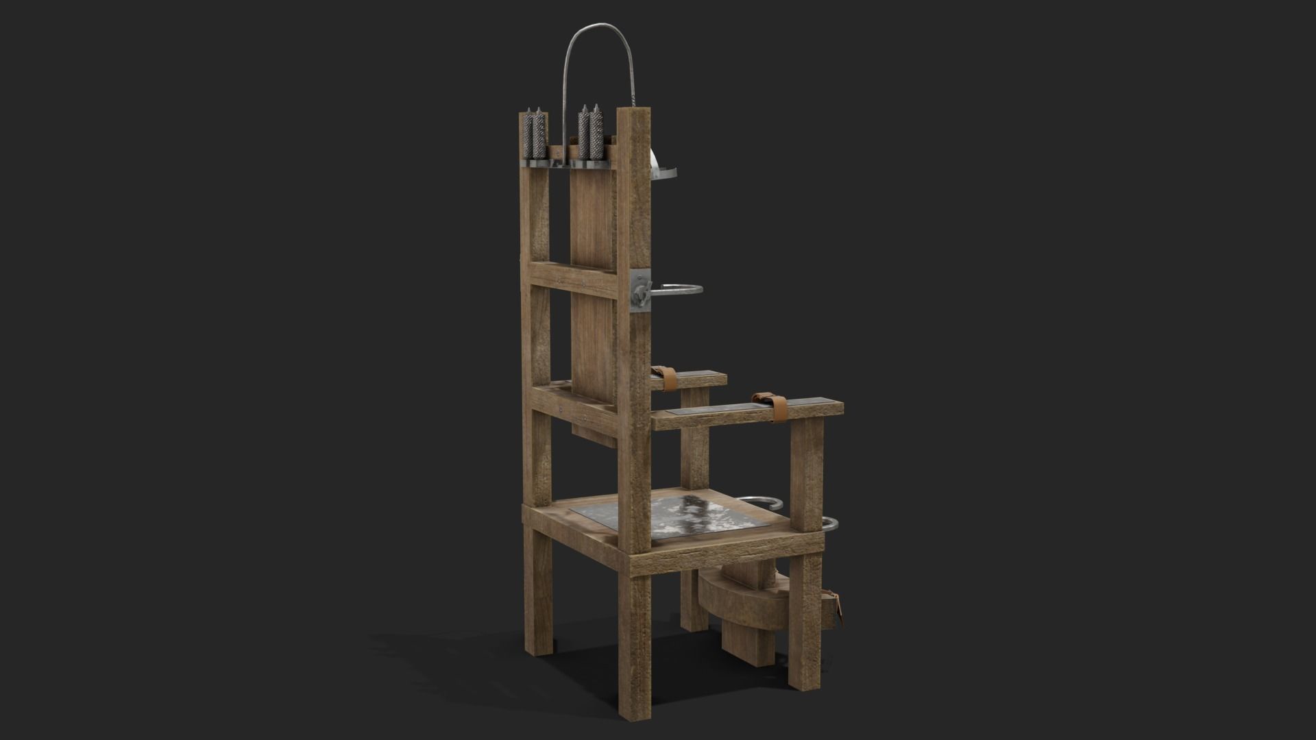 Electric Chair Low-poly 3D model_4