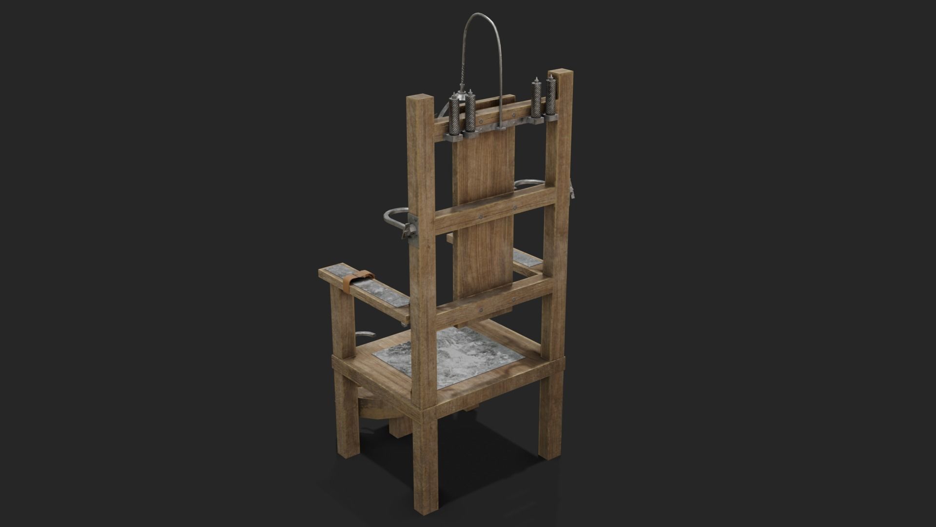 Electric Chair Low-poly 3D model_3