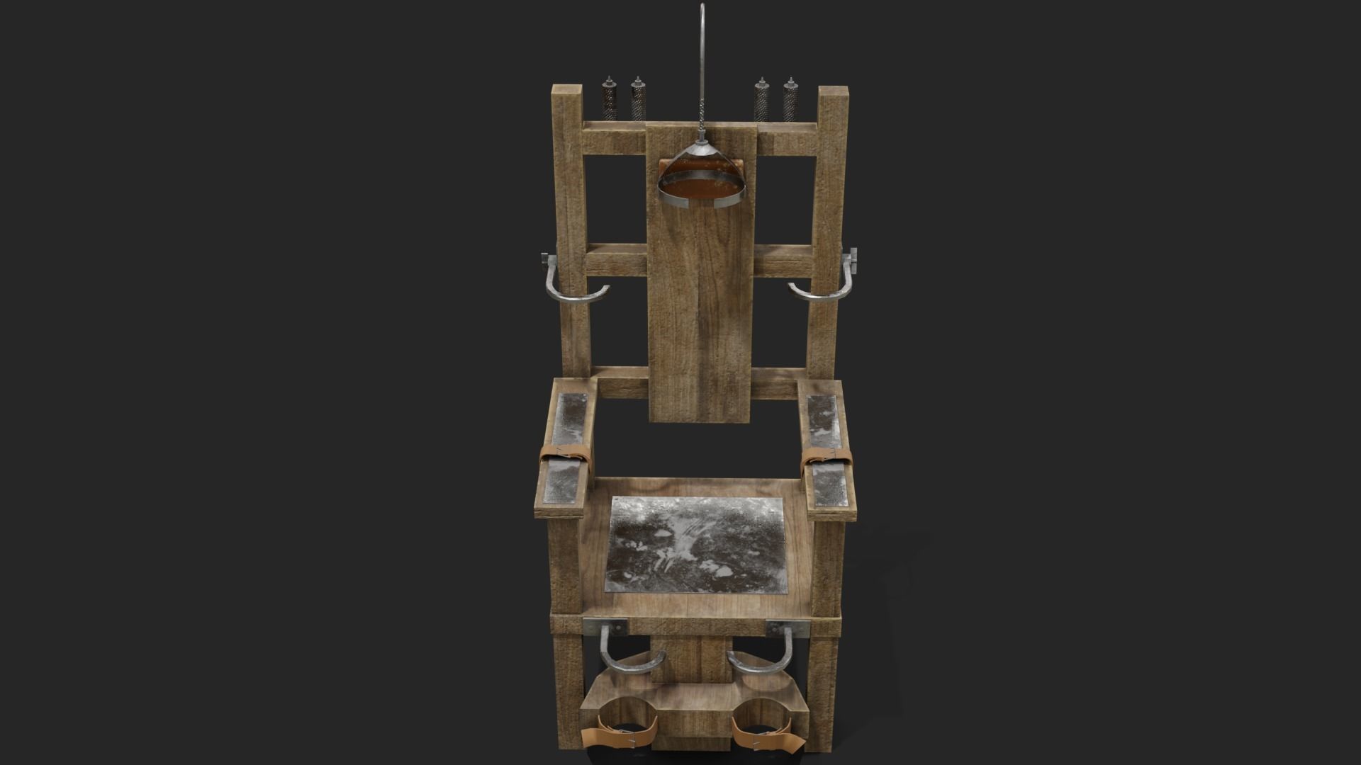 Electric Chair Low-poly 3D model_5