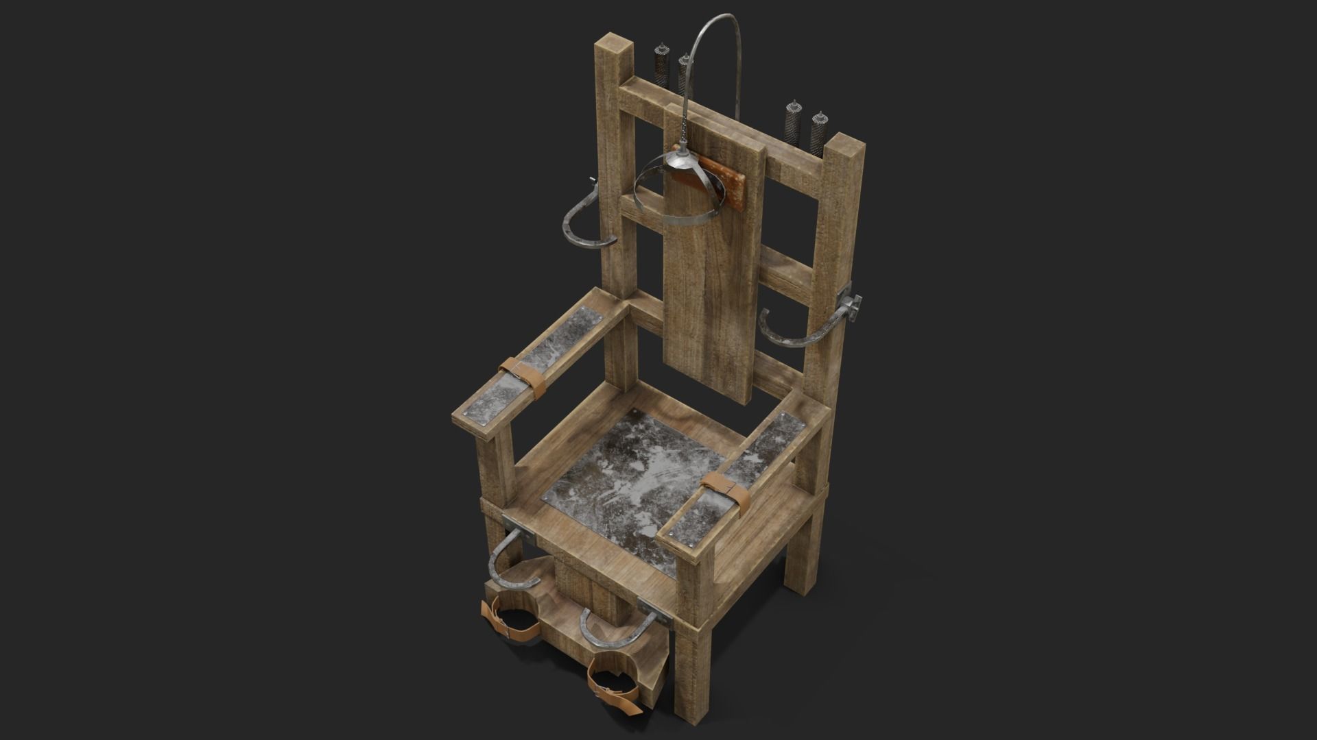 Electric Chair Low-poly 3D model_2