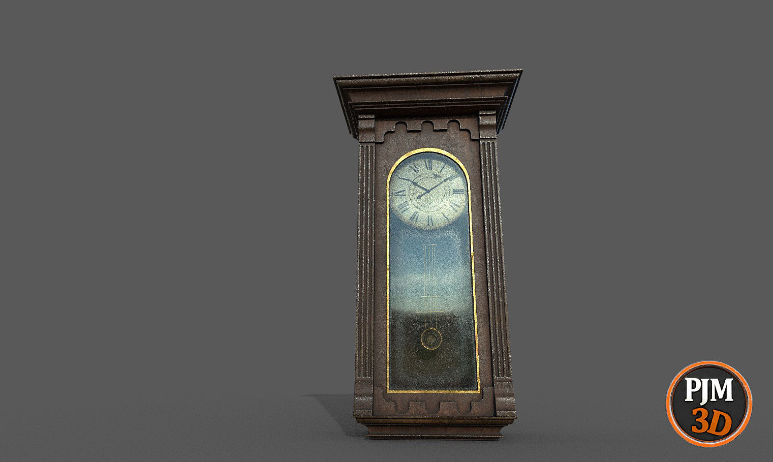 Old Clock wall Version 01A Low-poly 3D model_9