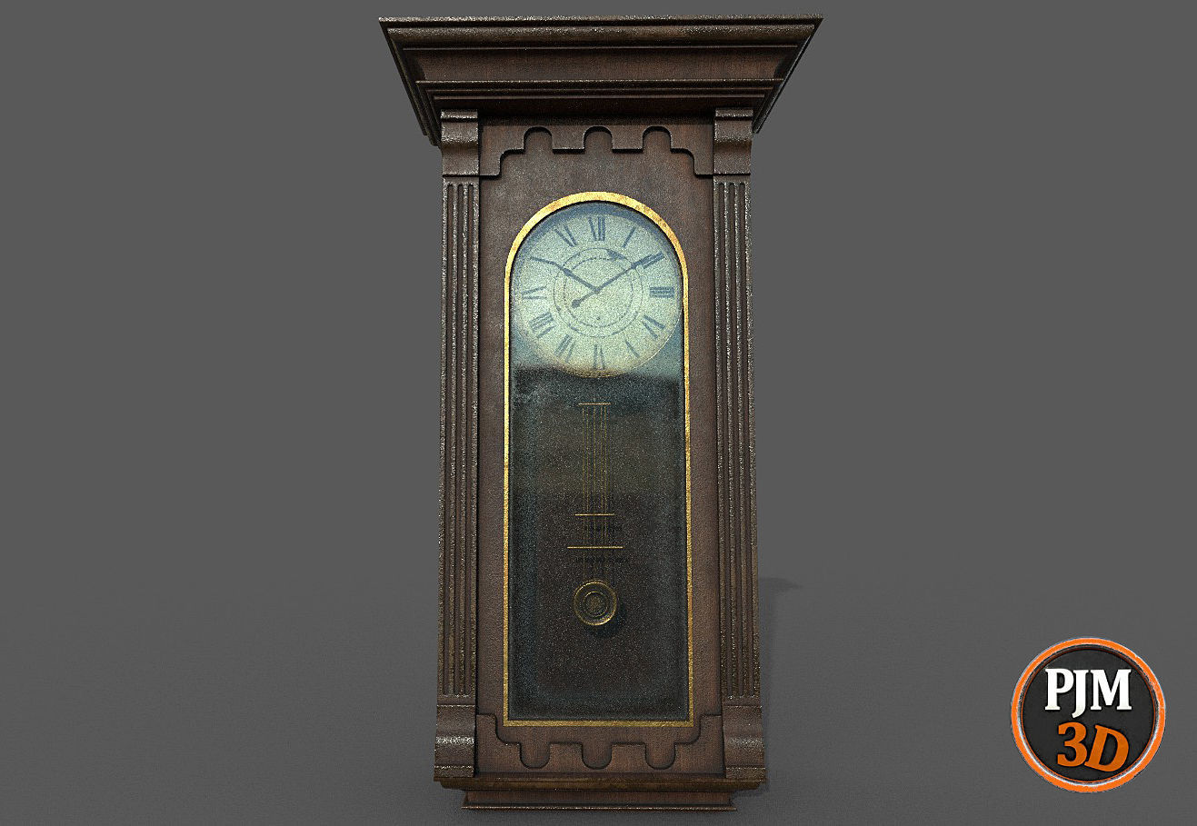 Old Clock wall Version 01A Low-poly 3D model_6