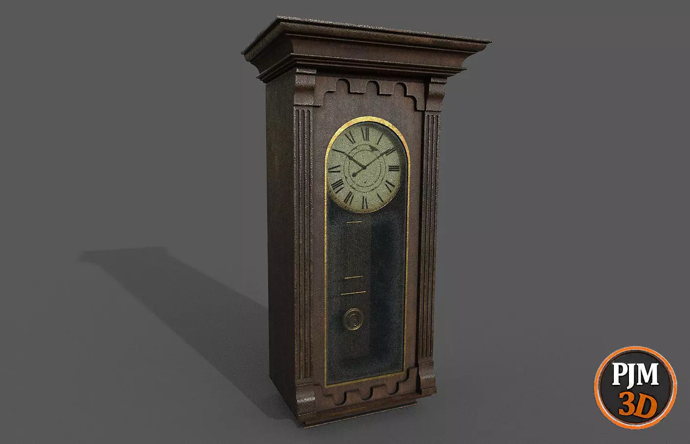 Old Clock wall Version 01A Low-poly 3D model_0