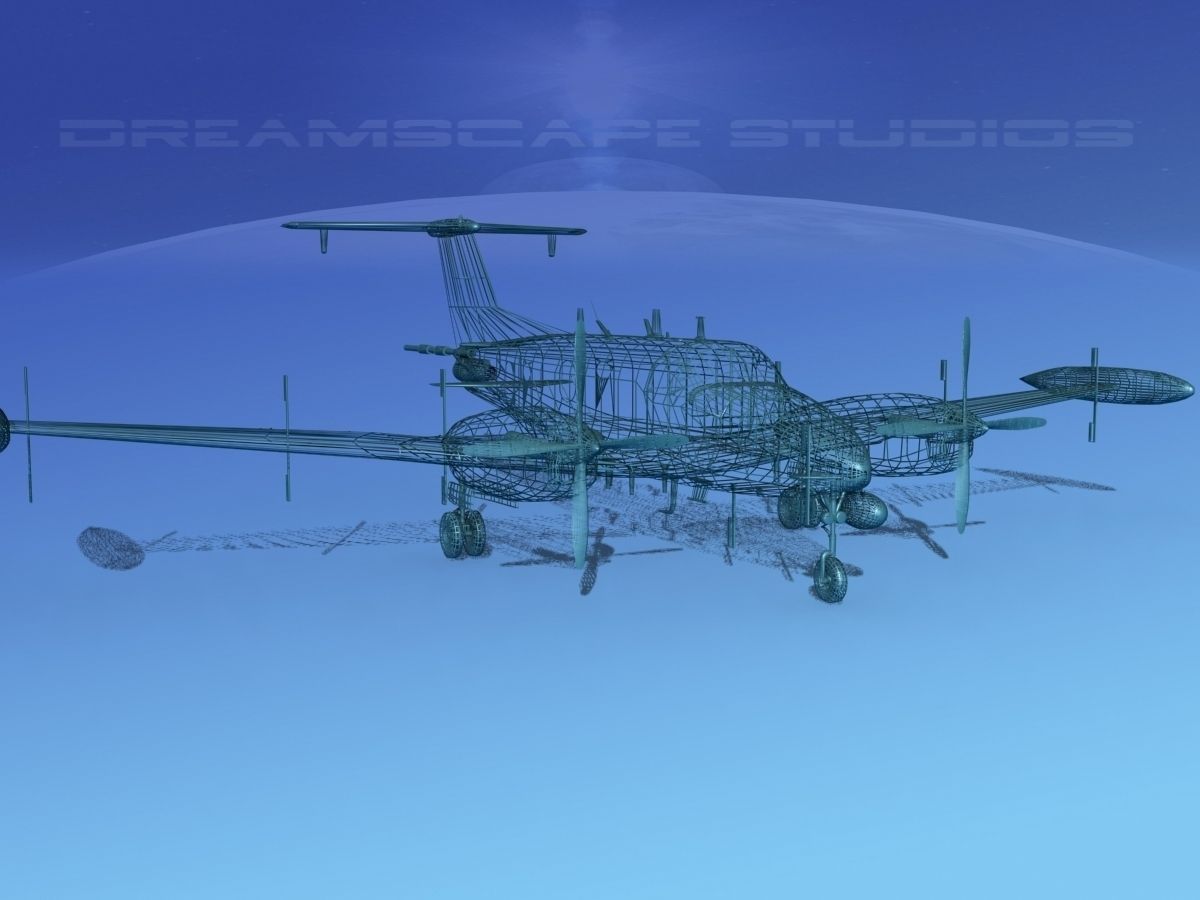 Beechcraft RC-12N  Guardrail Bare Metal 3D model_12