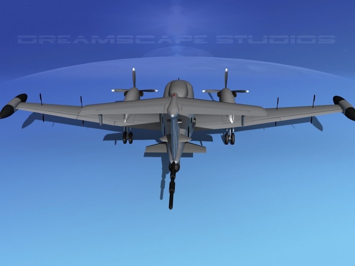 Beechcraft RC-12N  Guardrail Bare Metal 3D model_6
