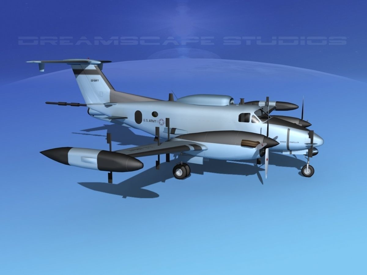 Beechcraft RC-12N Guardrail USAF 2 3D model_2