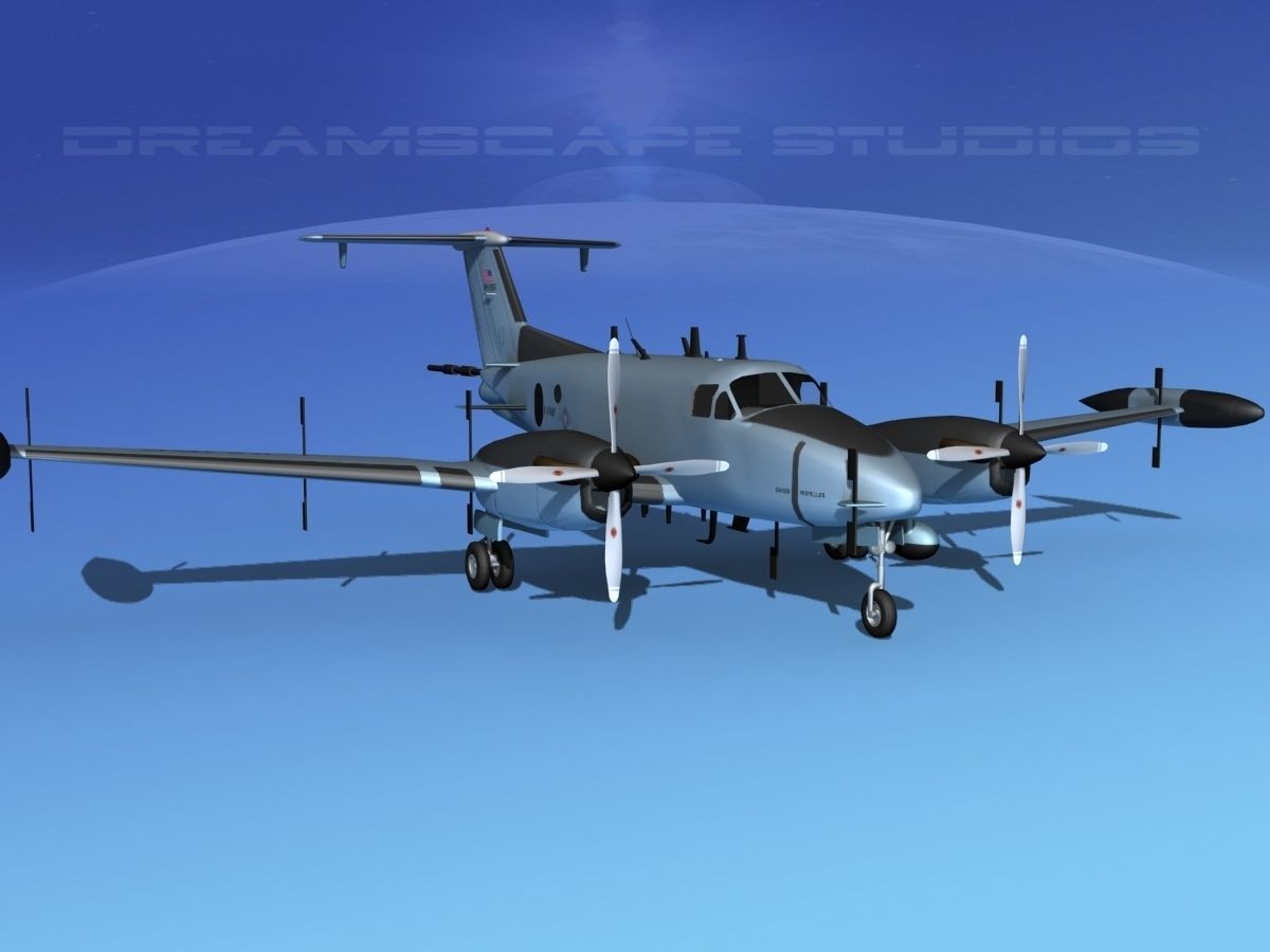 Beechcraft RC-12N Guardrail USAF 3 3D model_2