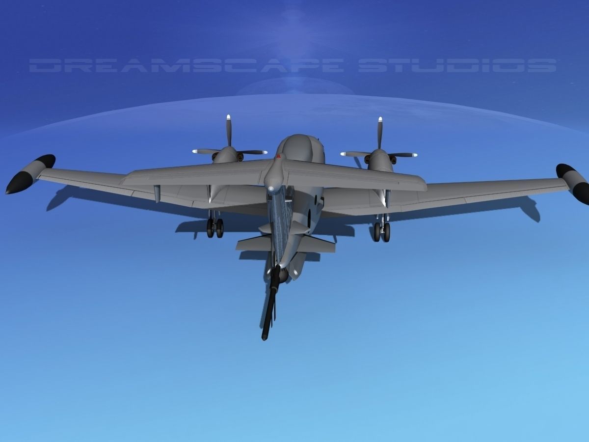 Beechcraft RC-12Q Guardrail Bare Metal 3D model_6