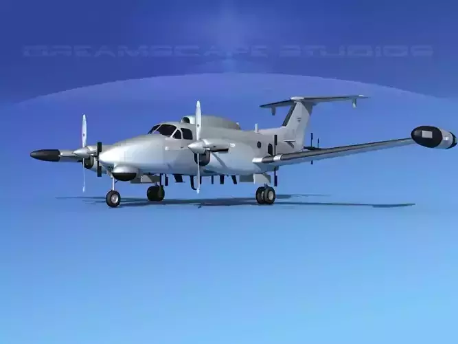 Beechcraft RC-12Q Guardrail Bare Metal 3D model