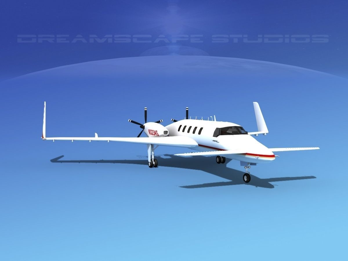 Beechcraft Starship 2000 T02 3D model_4