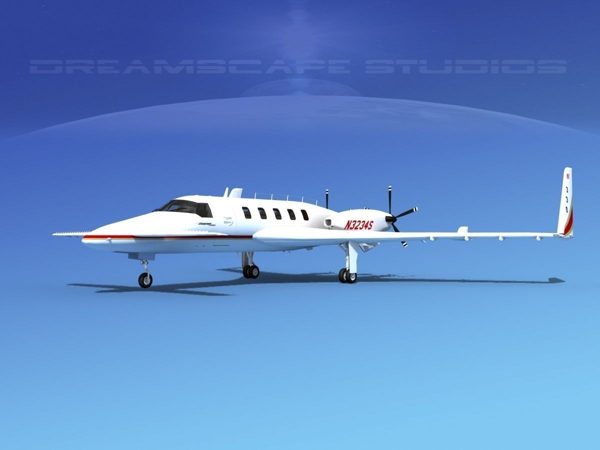 Beechcraft Starship 2000 T02 3D model_1