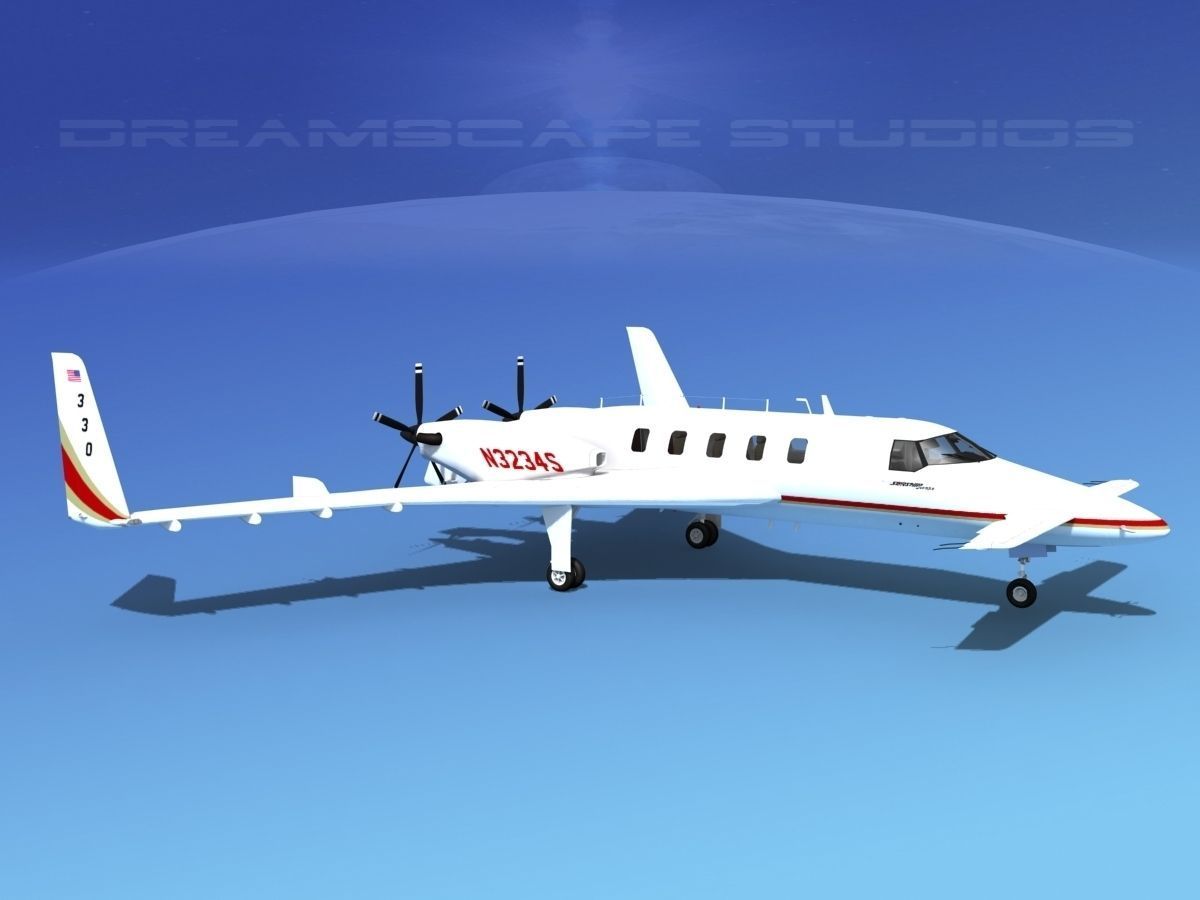 Beechcraft Starship 2000 T02 3D model_5