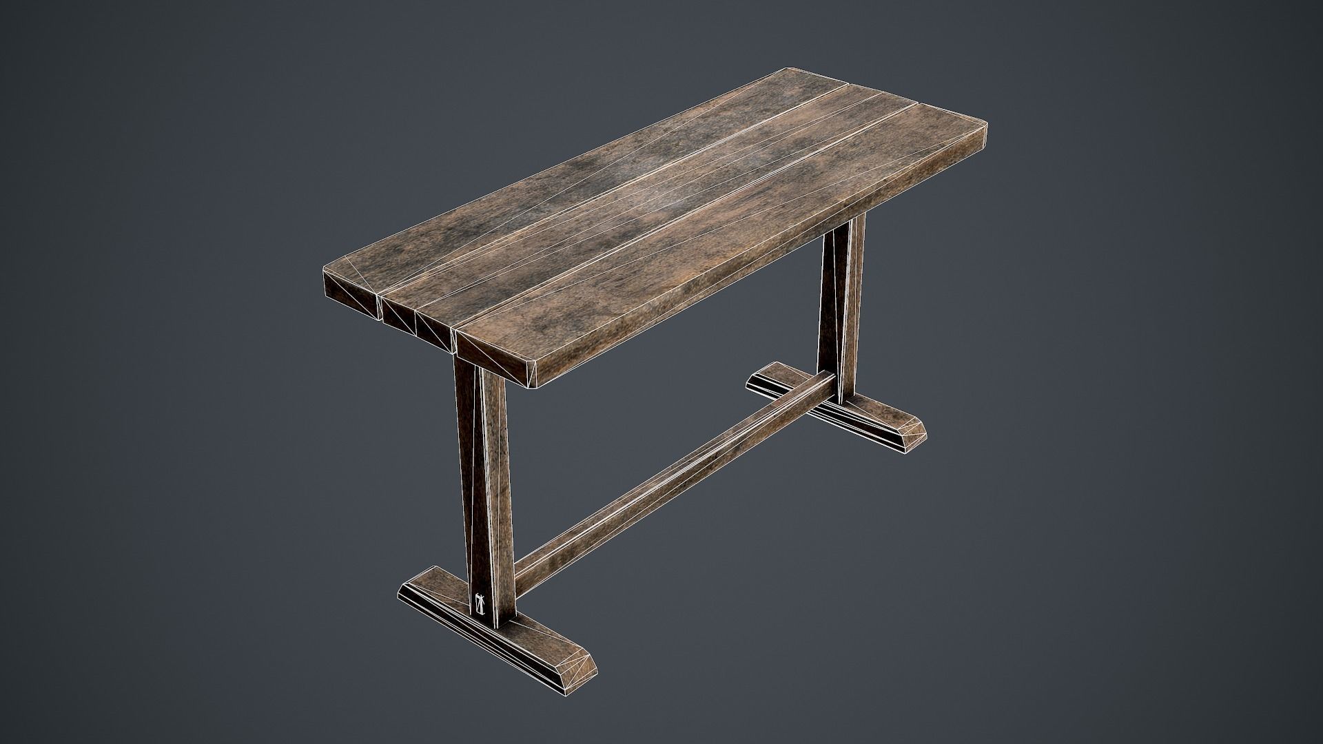 Medieval table pack Low-poly 3D model_19