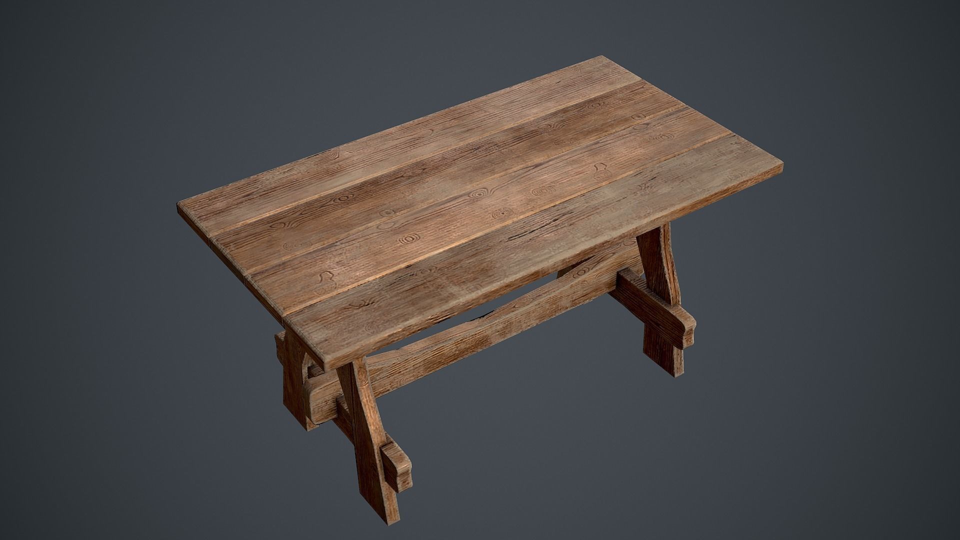 Medieval table pack Low-poly 3D model_14