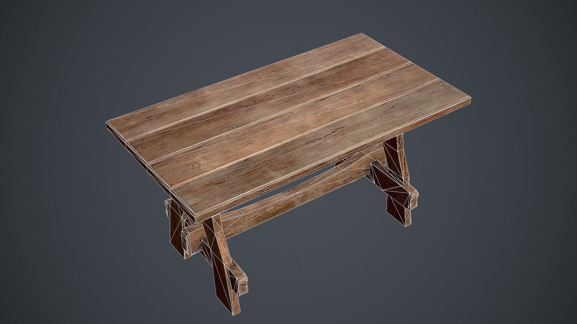 Medieval table pack Low-poly 3D model_15