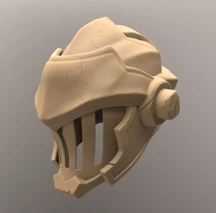 Goblin Slayer Helmet Battle Damage 3D print model_0