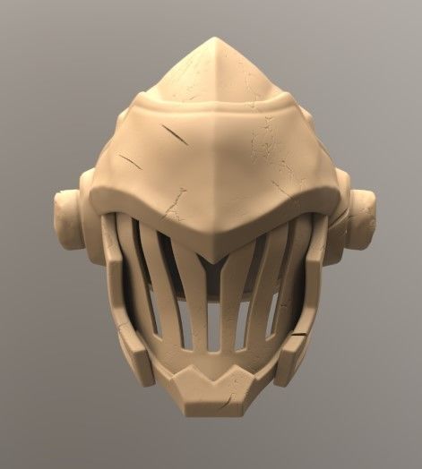 Goblin Slayer Helmet Battle Damage 3D print model_3
