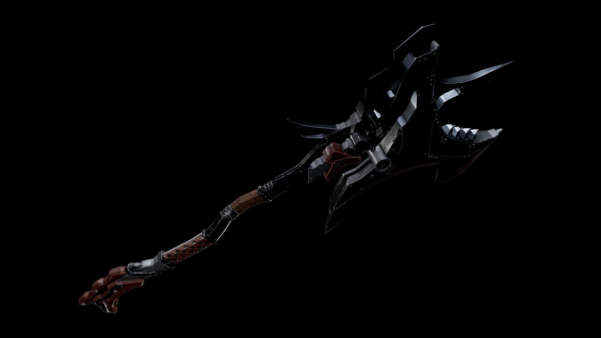 Great Axe Low-poly 3D model_15