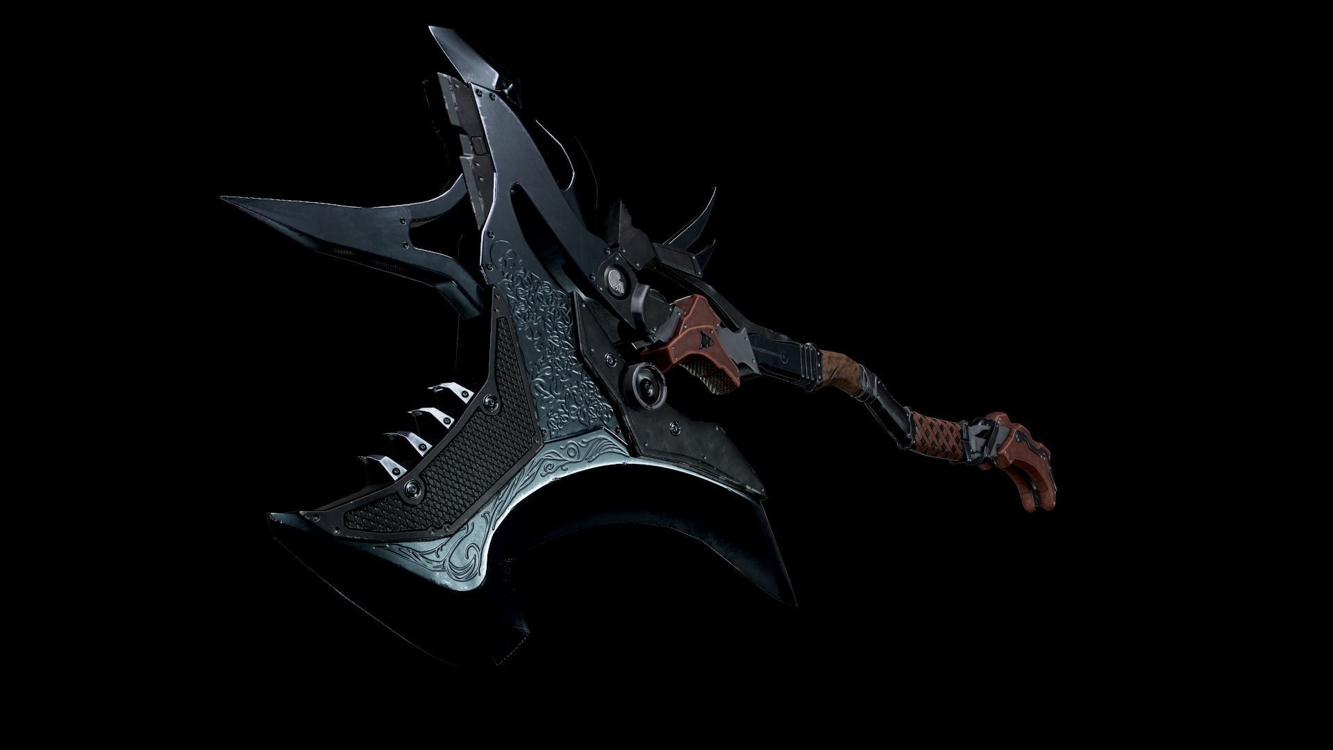 Great Axe Low-poly 3D model_10