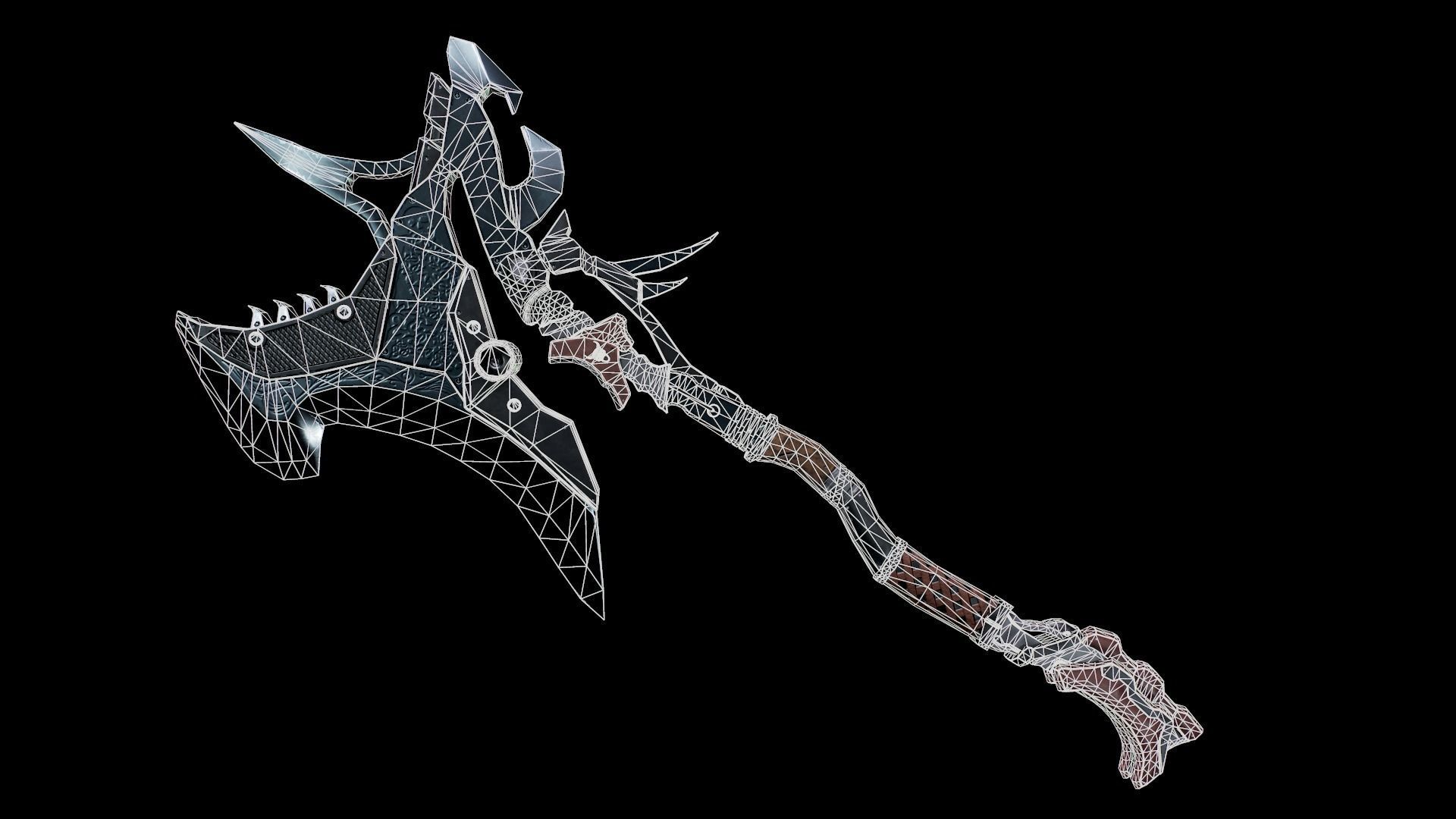 Great Axe Low-poly 3D model_16