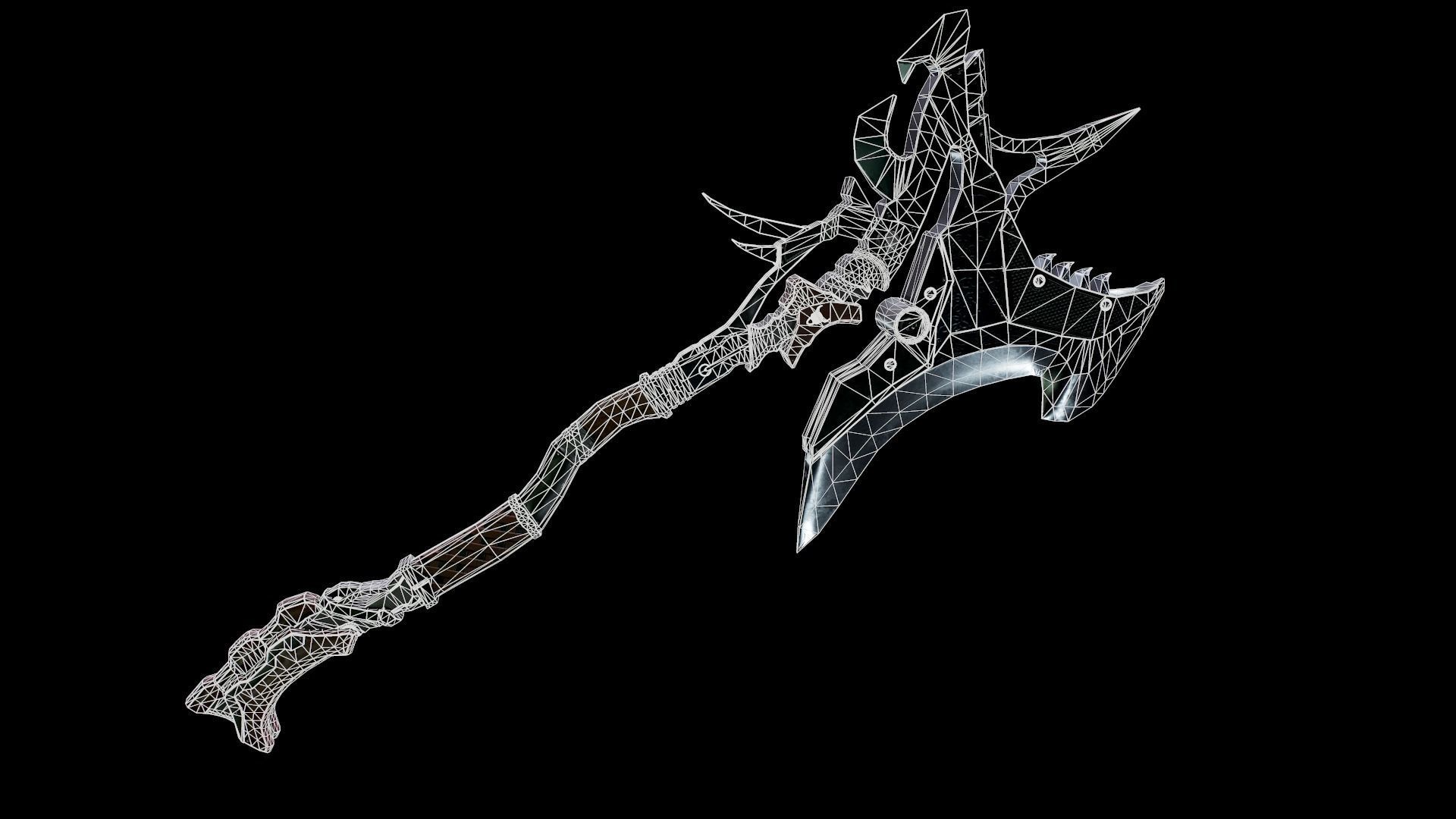 Great Axe Low-poly 3D model_17