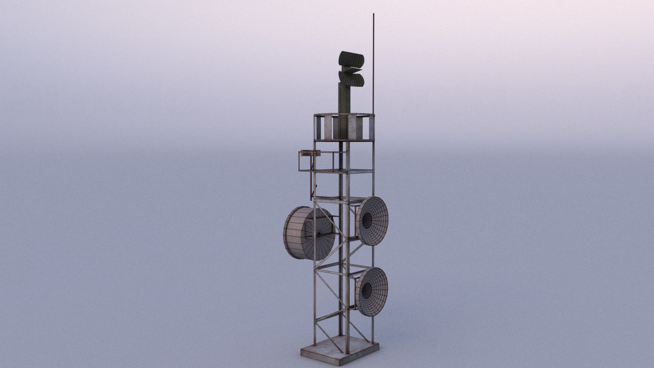 Radar 03 Low-poly 3D model_5
